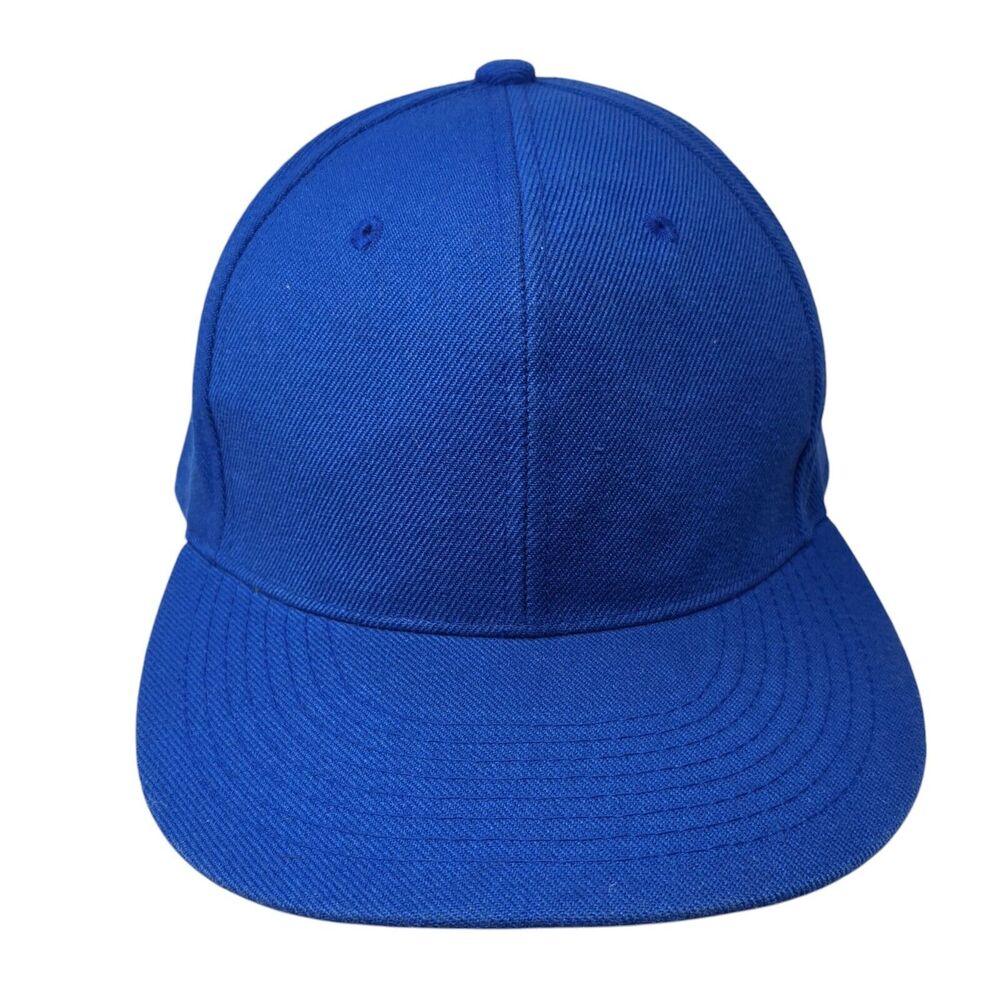 Leader Fitted Hat Blue 7 1/2 Solid 6 Panel Vent Holes Blank Outdoor